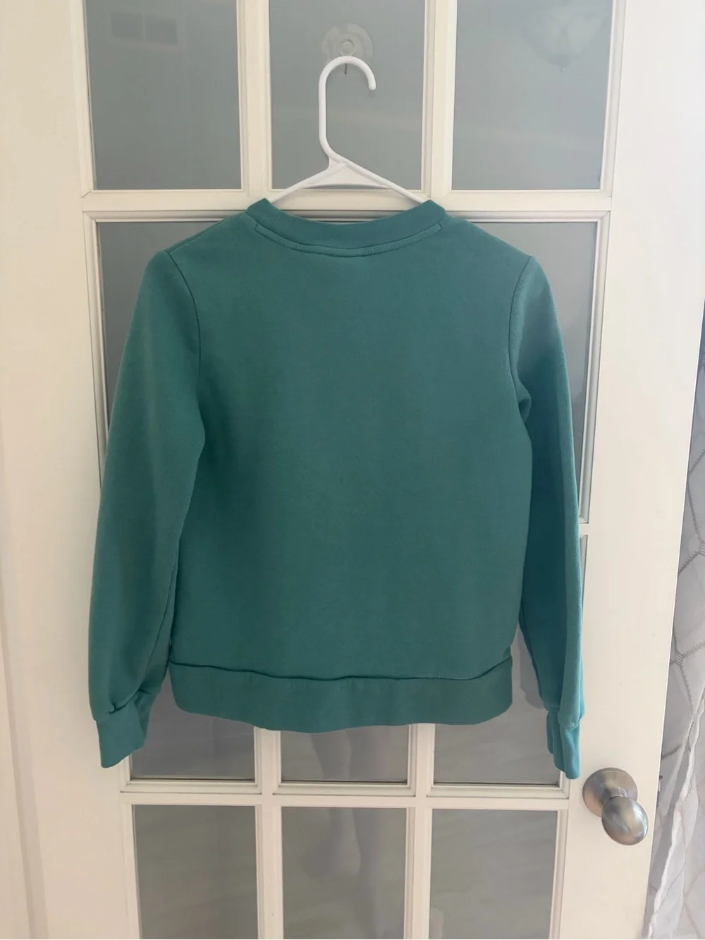 GAP Teal Crewneck Sweatshirt with Pink Heart 'I ♥ SPORTS' Graphic